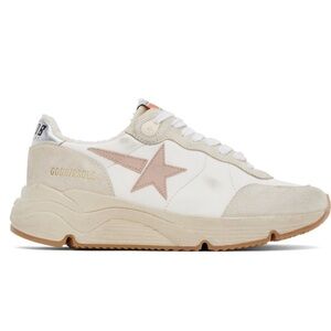 Golden Goose Women Running Sole Sneaker White Taupe Pink NIB Auth